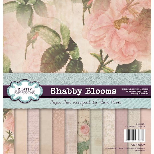 Creative Expressions Paper Pad 8&#x22; x 8&#x22; 24/Pkg By Sam Poole-Shabby Blooms